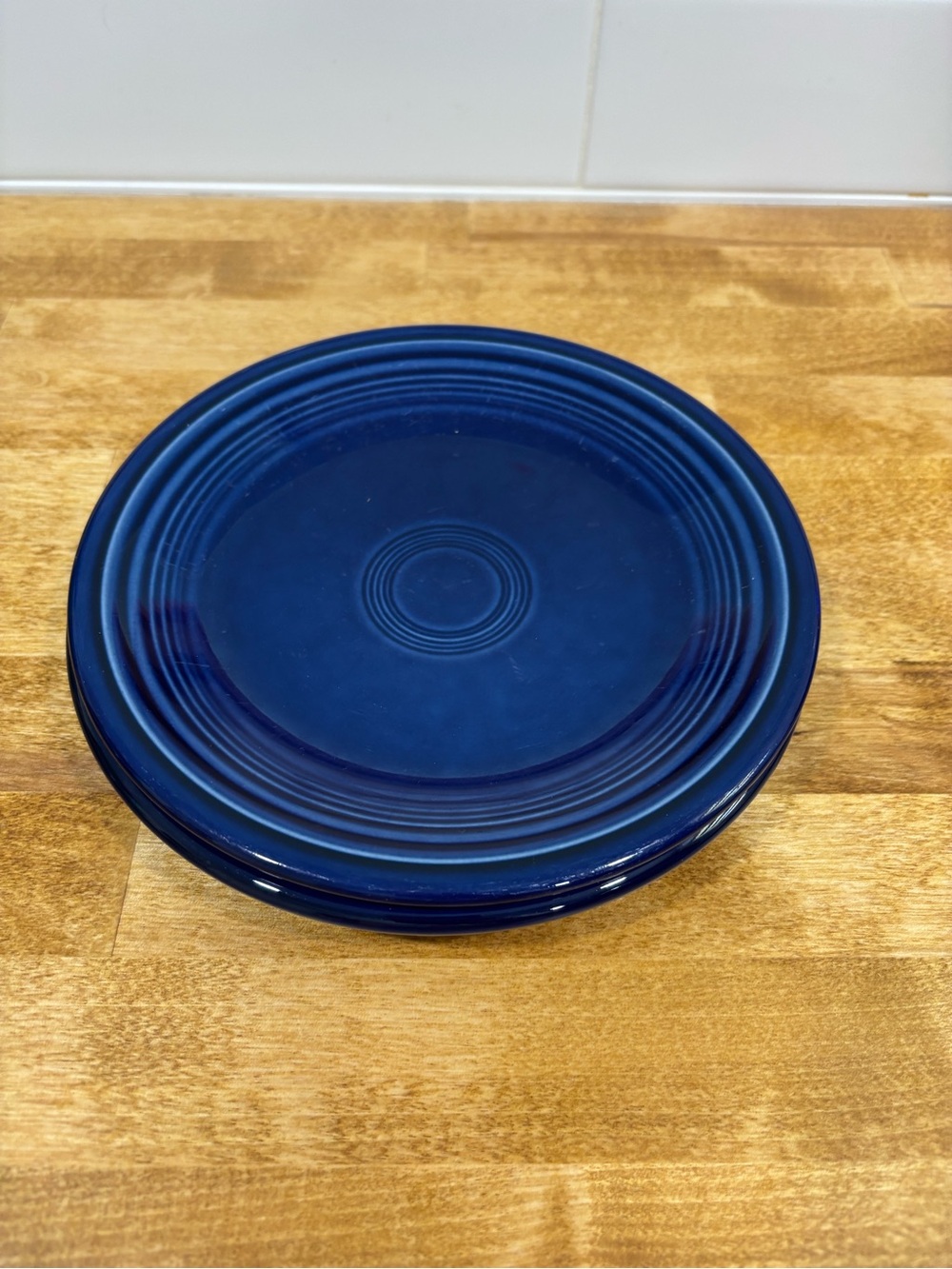 Fiestaware Cobalt Blue Glazed Ceramic small Plate set of 2